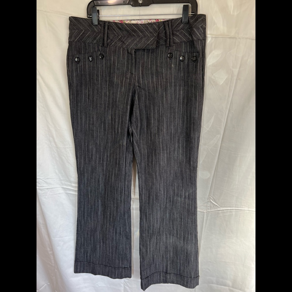 Pin stripe bell bottom cuff pants